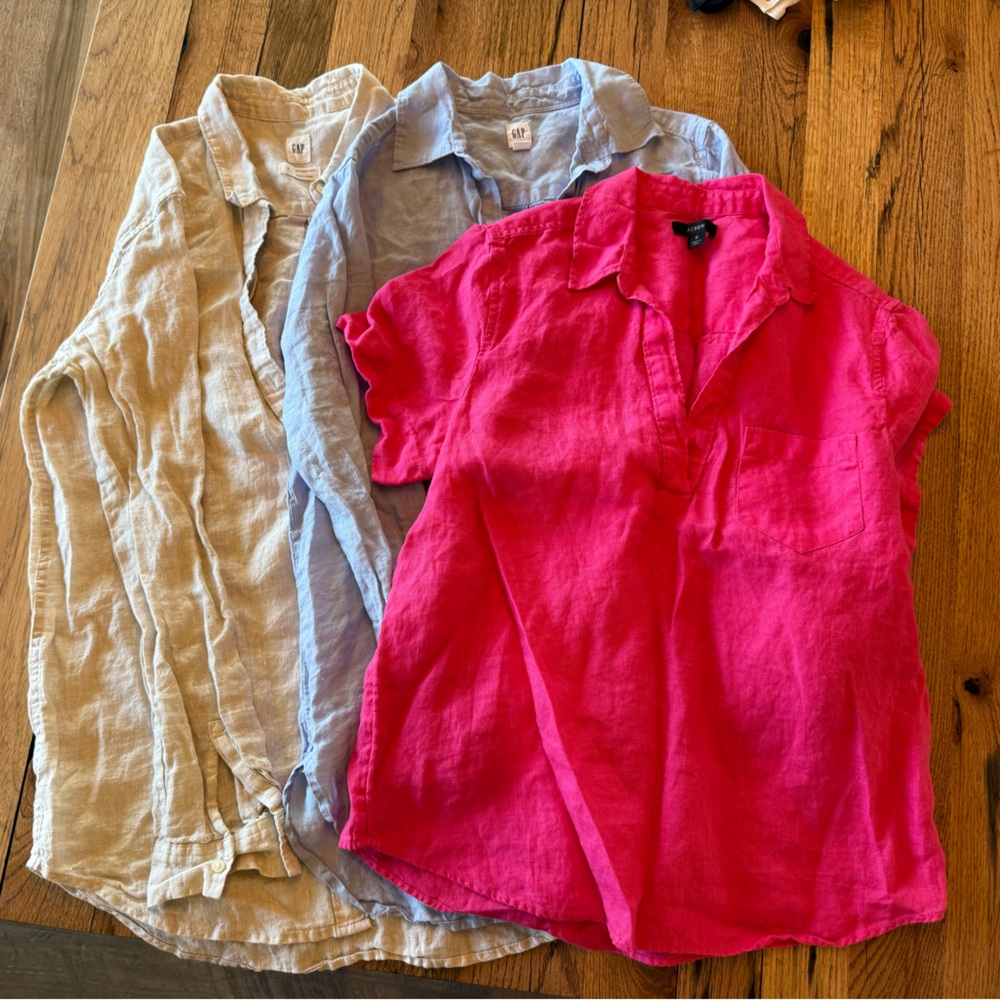Gap & J crew 100% linen tops